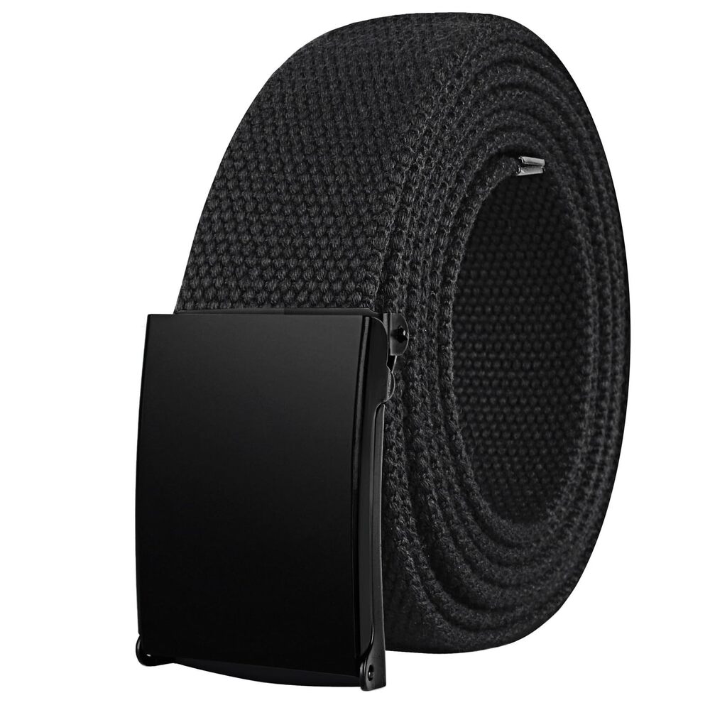1642 Men's Plus Size Belts 55'' Casual Canvas Cloth Fabric Belt Webbing Black